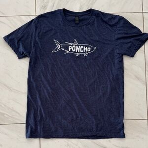 Poncho Outdoors Navy Blue Fish T-Shirt